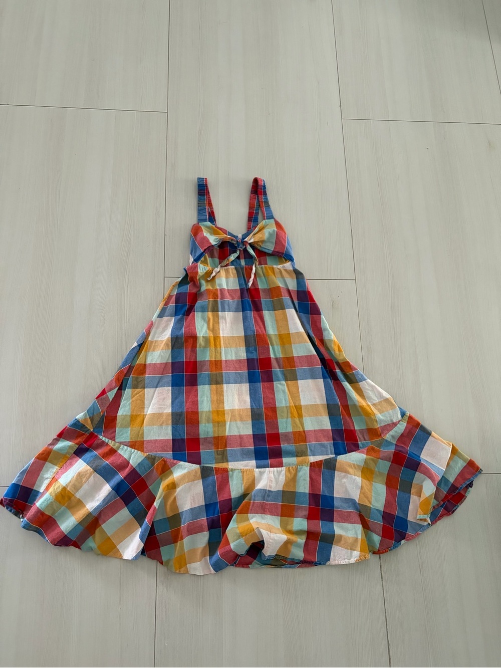 Hatch Multicolor Plaid Sundress - Blue/Red/Yellow Size 0
